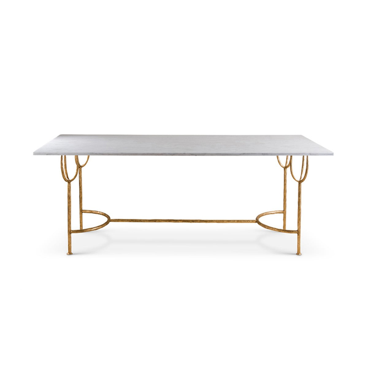 Logan Dining Table - Gold with Calacatta Primavera