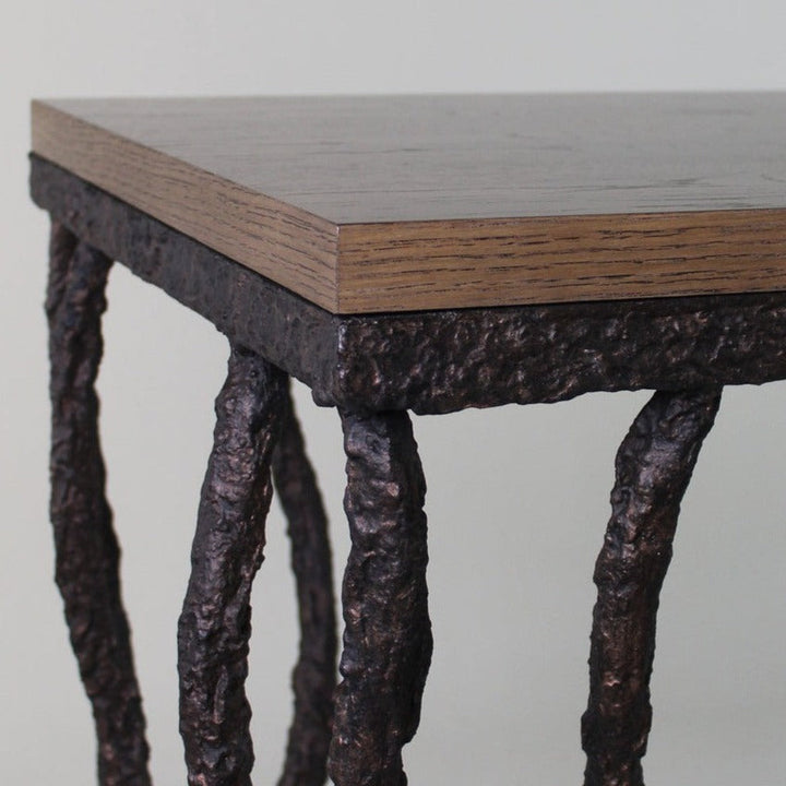 Kitty Console Table - Burnt Copper with Smoky Oak