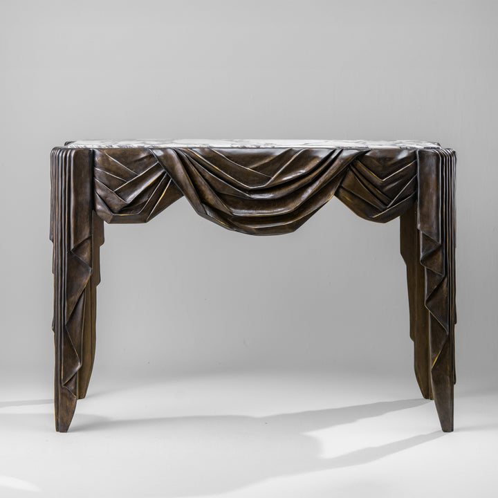 Teatro Console - Gilted New Bronze with Marone marble