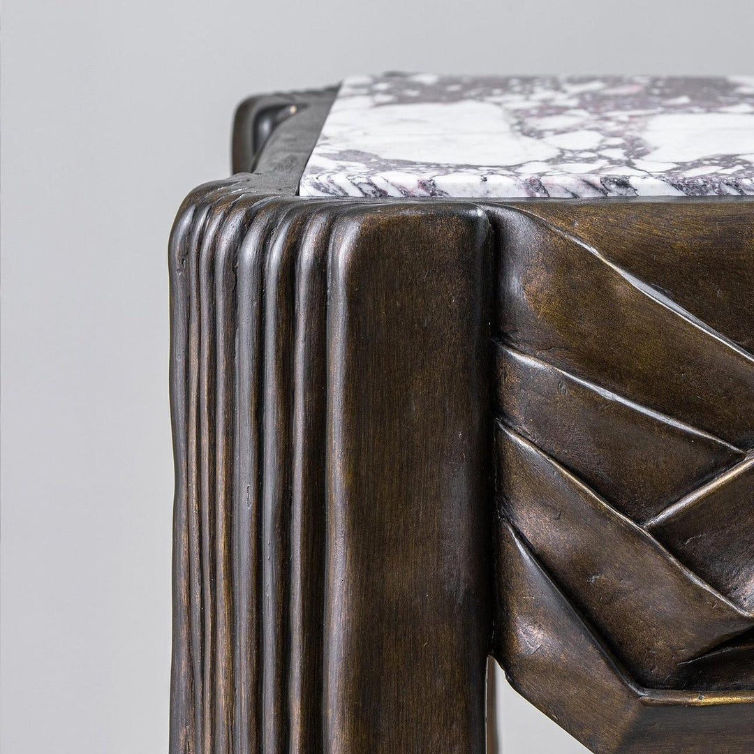 Teatro Console - Gilted New Bronze with Marone marble