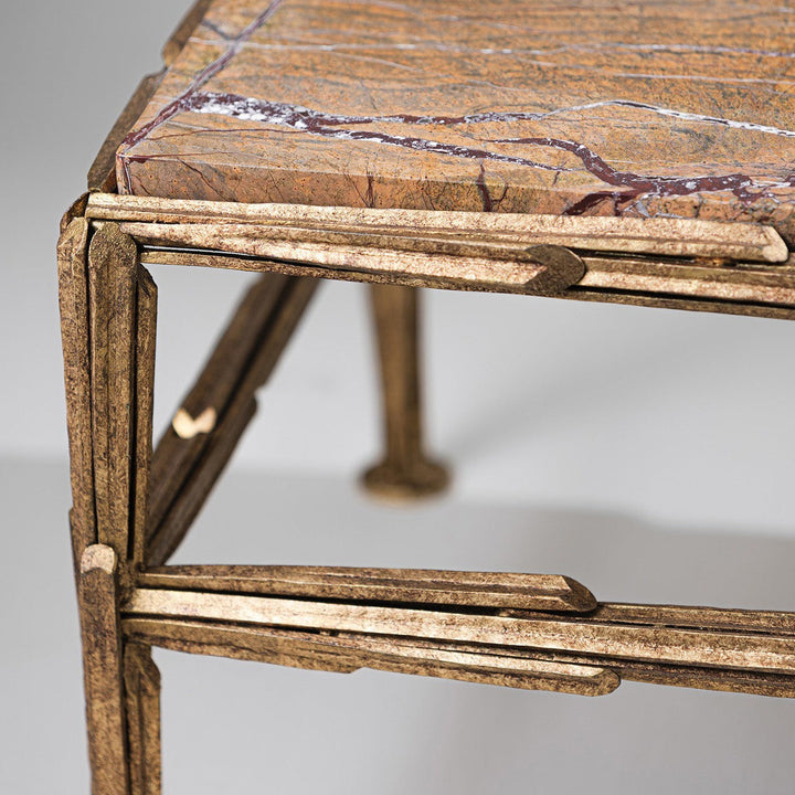 Hanzo Coffee Table - Gold with Rainforest Gold