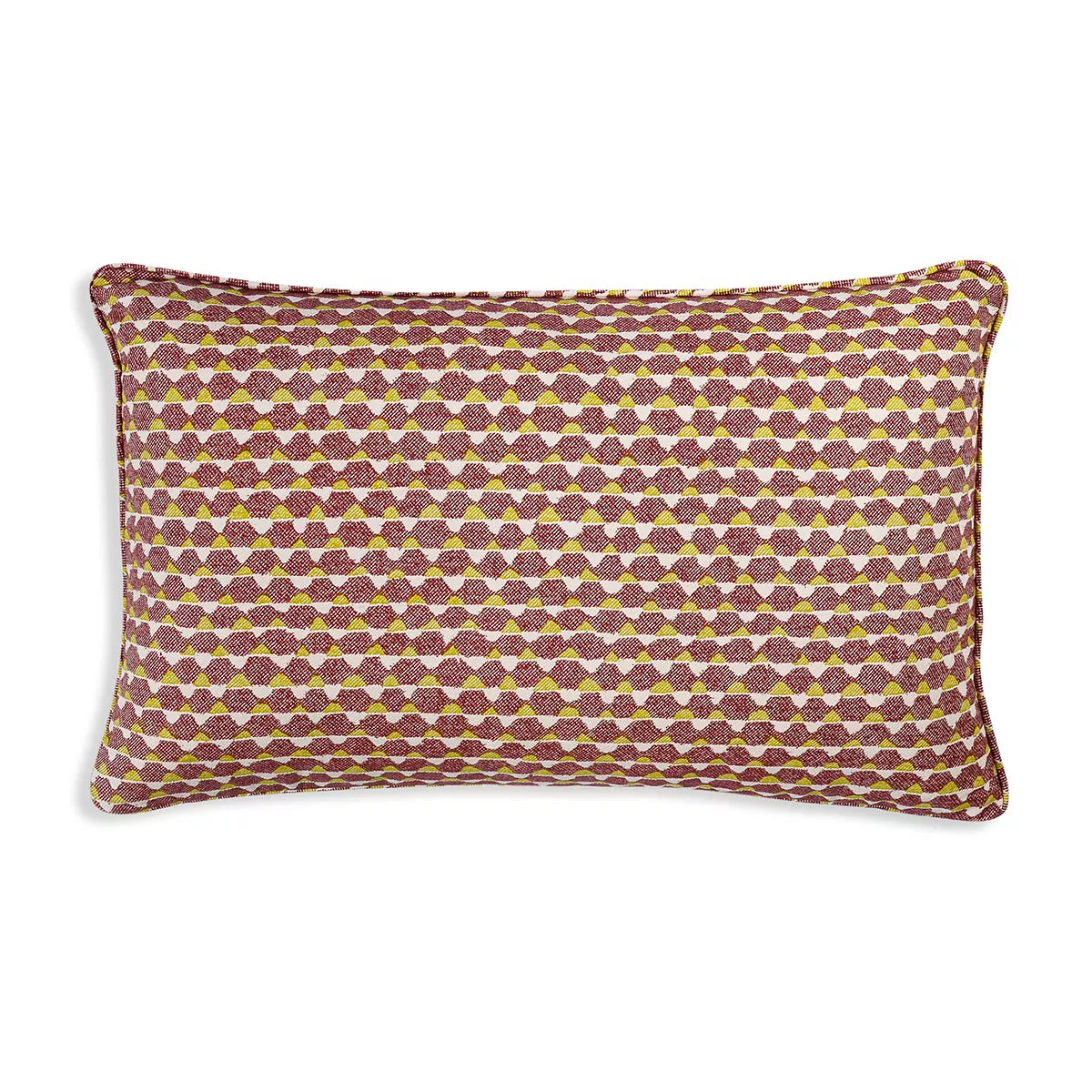 Large Oblong Cushion in Purple and Yellow Tara, 21 x 13.5 Inches