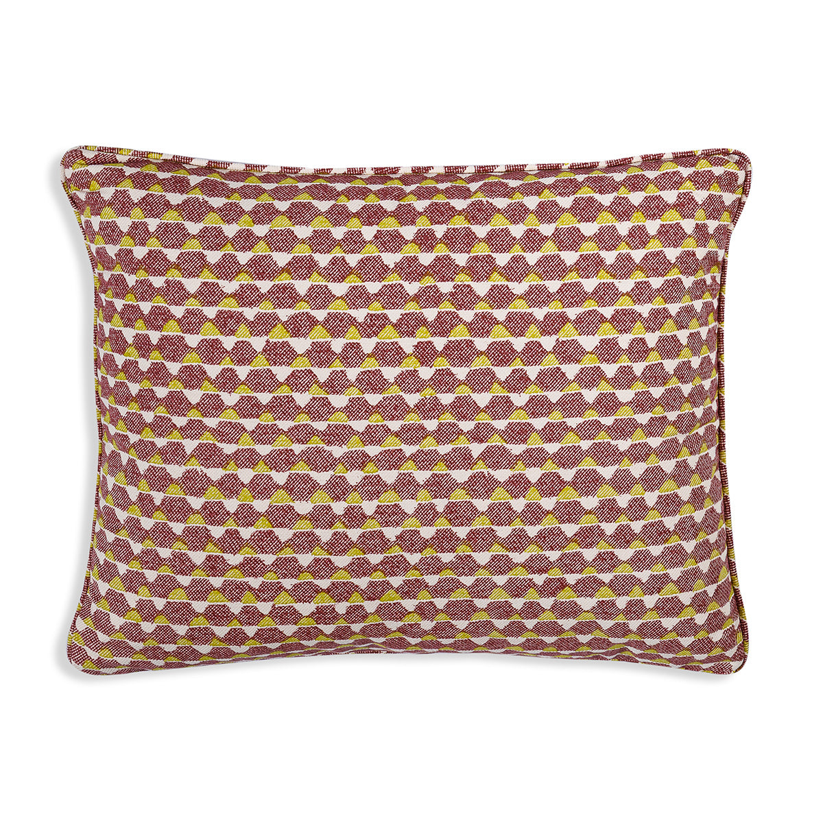 Small Oblong Cushion in Purple and Yellow Tara, 19 x 13.5 Inches