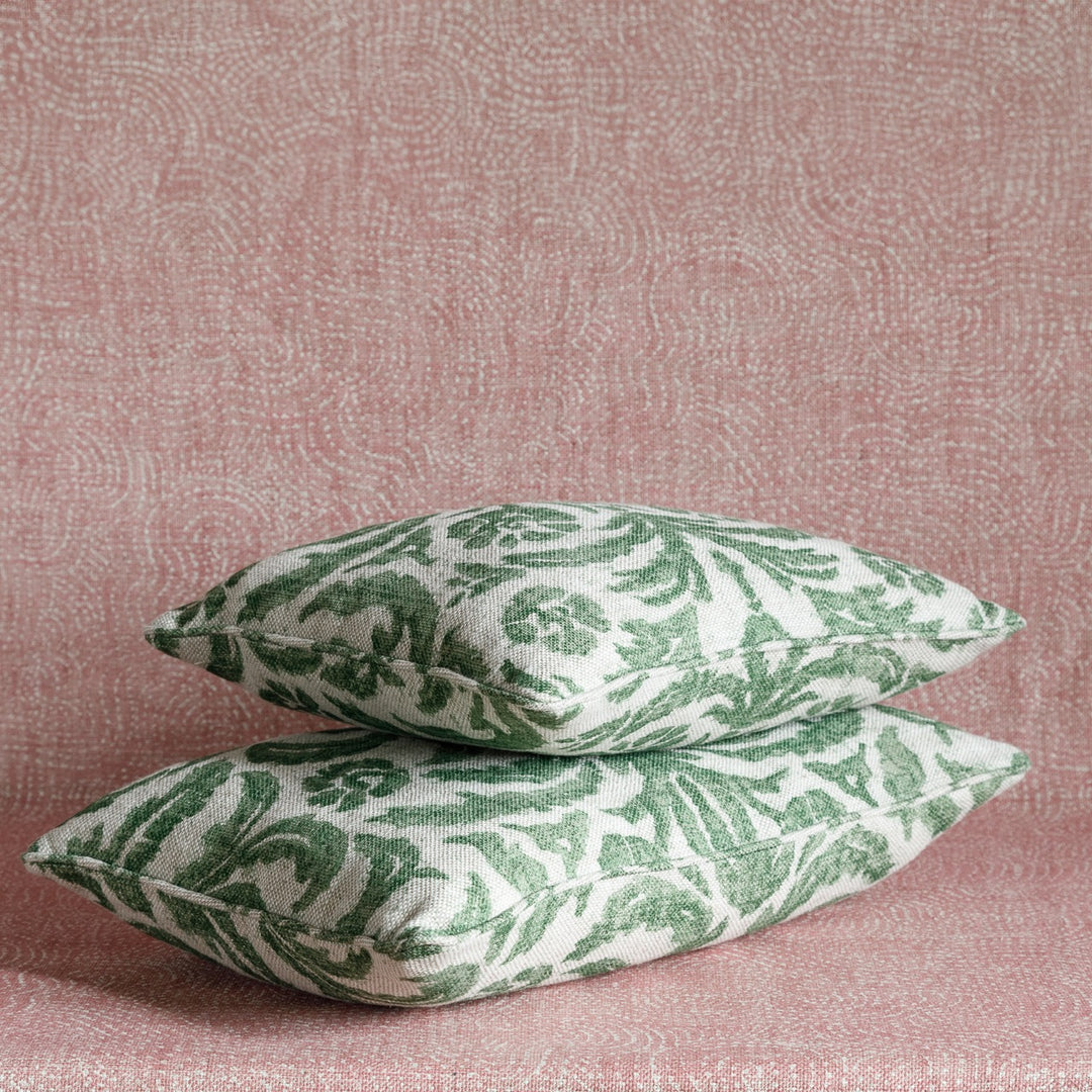 Small Oblong Cushion in Green Marlborough, 17 x 14