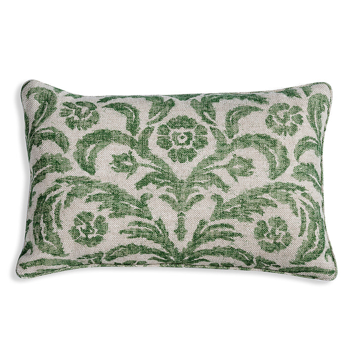 Large Oblong Cushion in Green Marlborough, 21 x 14