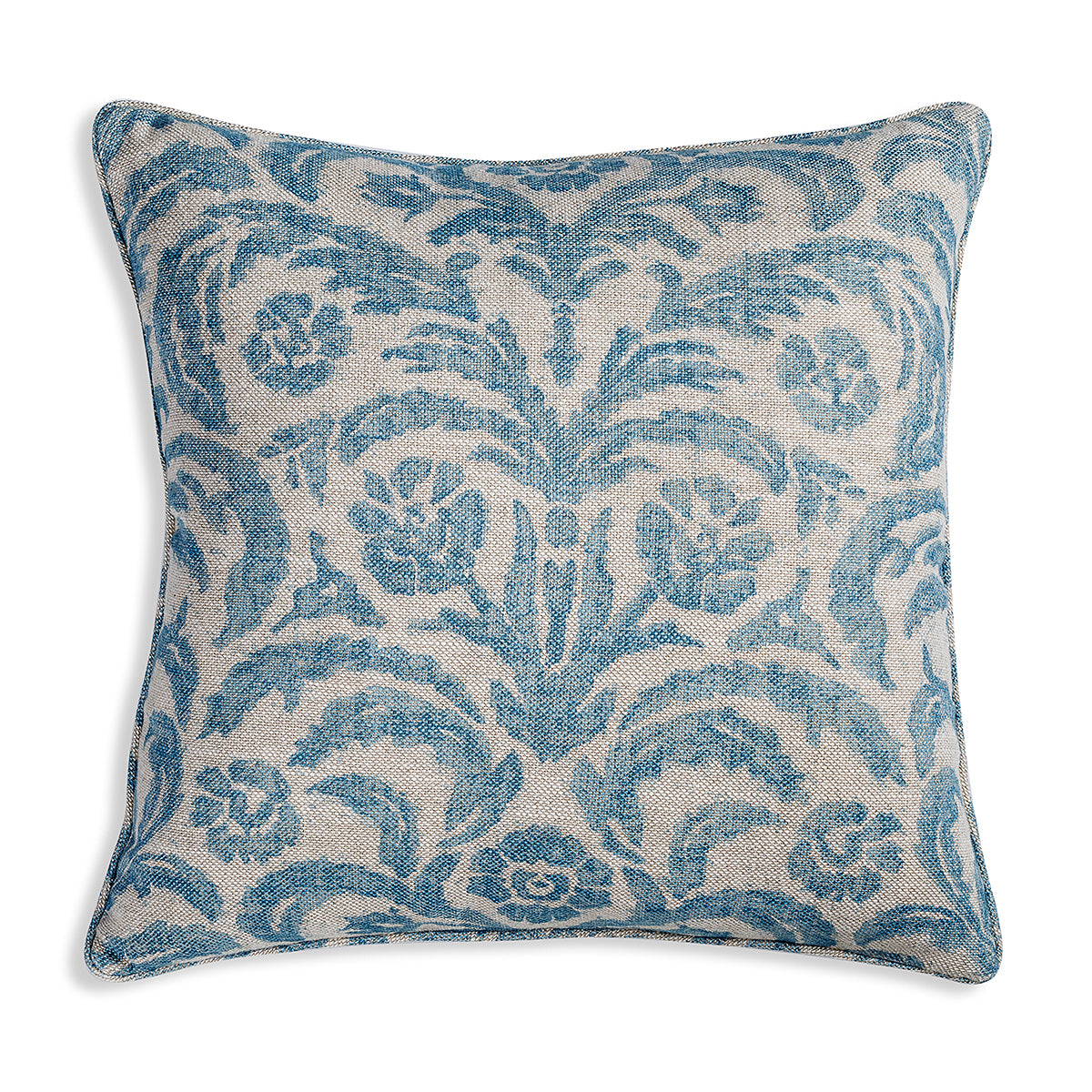 Large Square Cushion in Light Blue Marlborough, 21 x 21