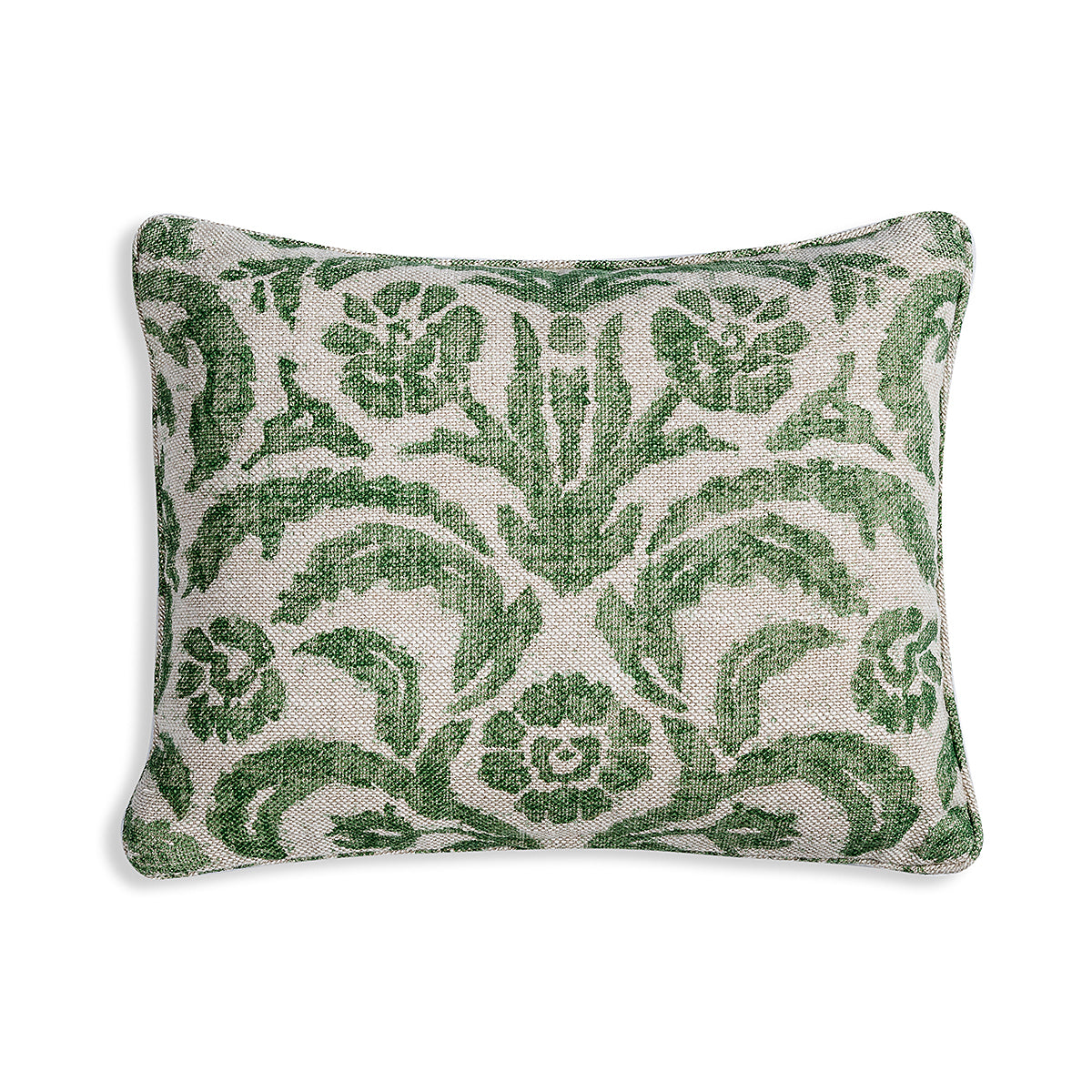 Small Oblong Cushion in Green Marlborough, 17 x 14