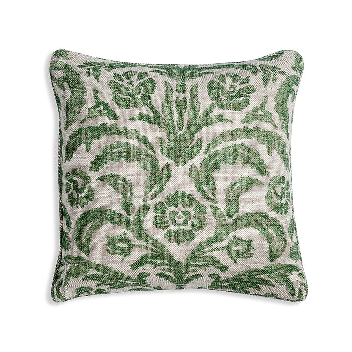 Small Square Cushion in Green Marlborough, 17 x 17