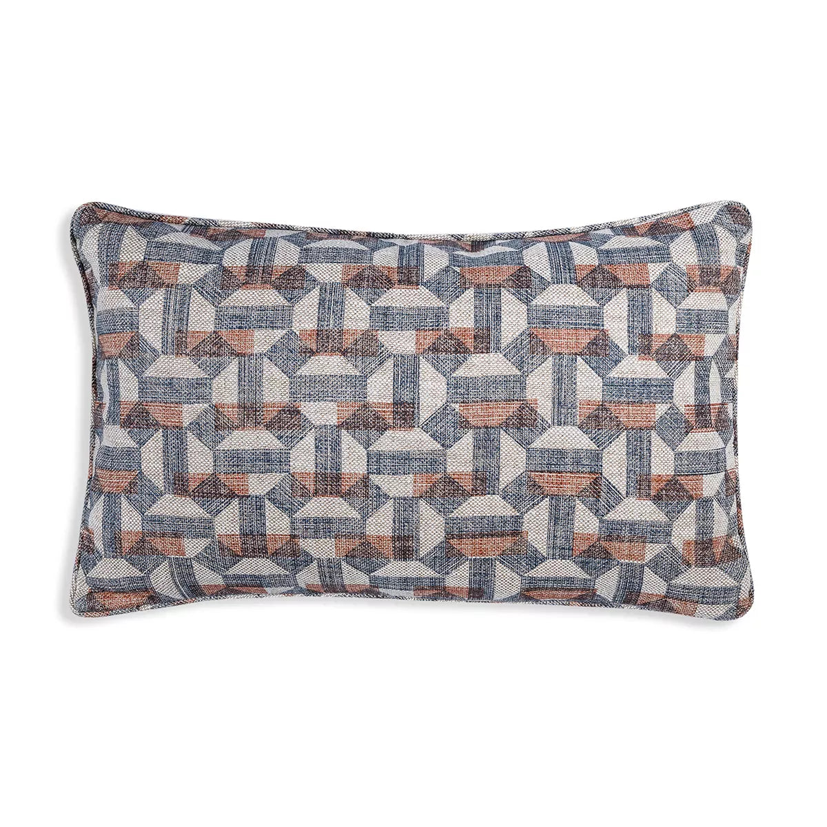 Large Oblong Cushion in Neutral Salina, 21 x 13.5 Inches