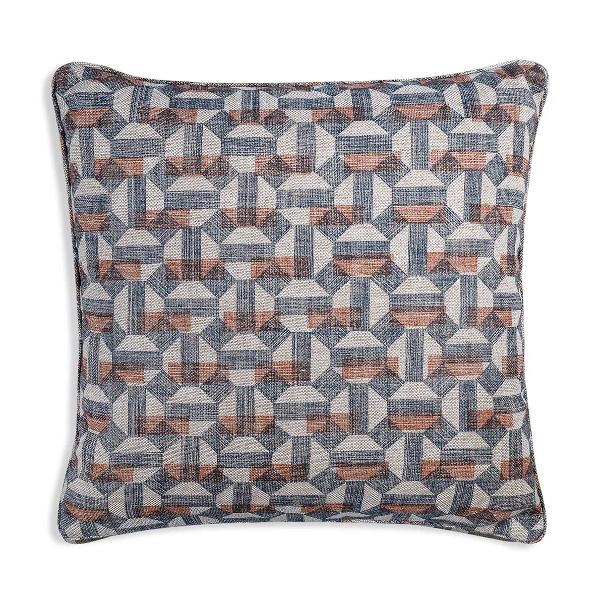 Large Square Cushion in Neutral Salina, 21 x 21 Inches
