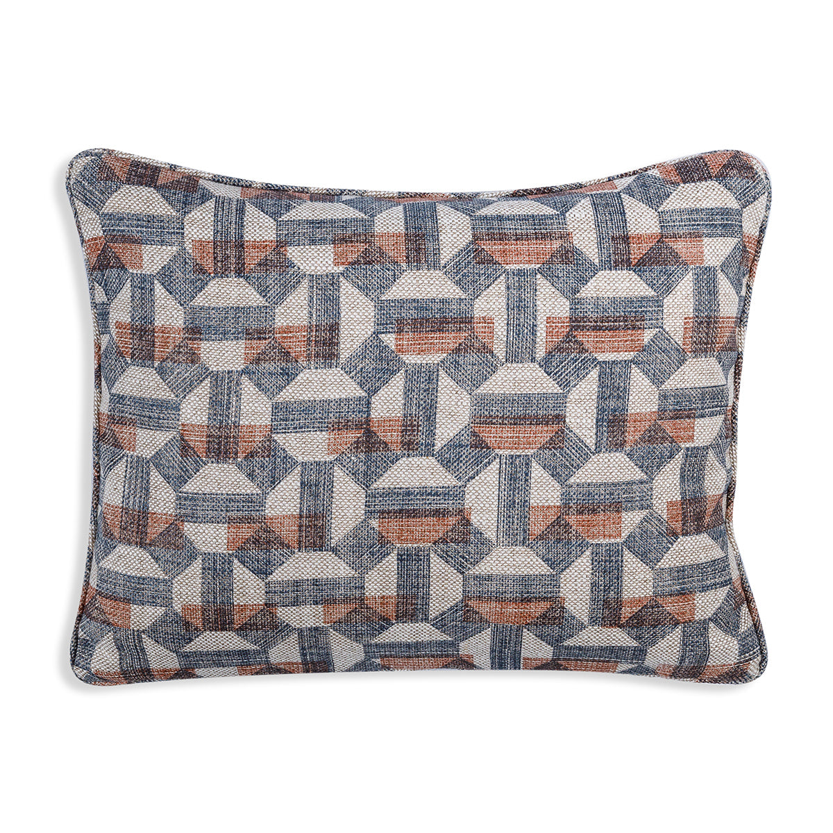 Small Oblong Cushion in Neutral Salina, 19 x 13.5 Inches
