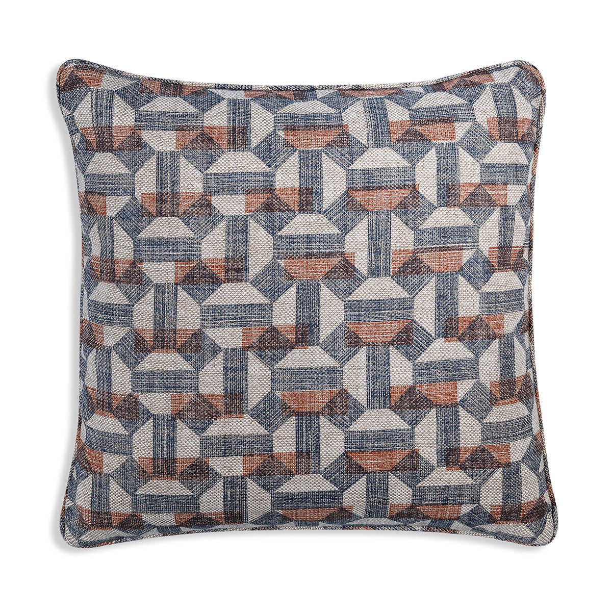 Small Square Cushion in Neutral Salina, 17 x 17 Inches