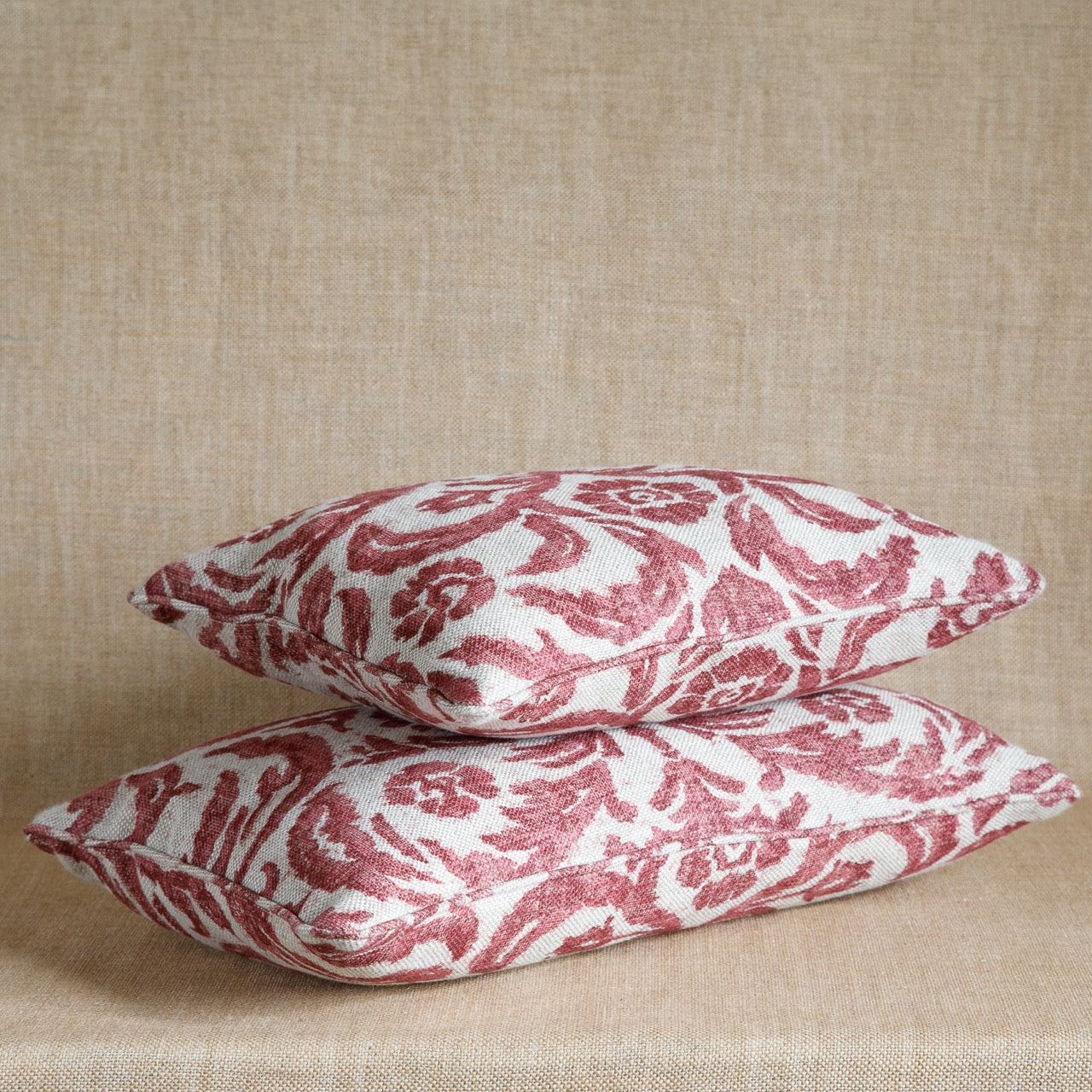 Small Oblong Cushion in Pink Marlborough, 17 x 14