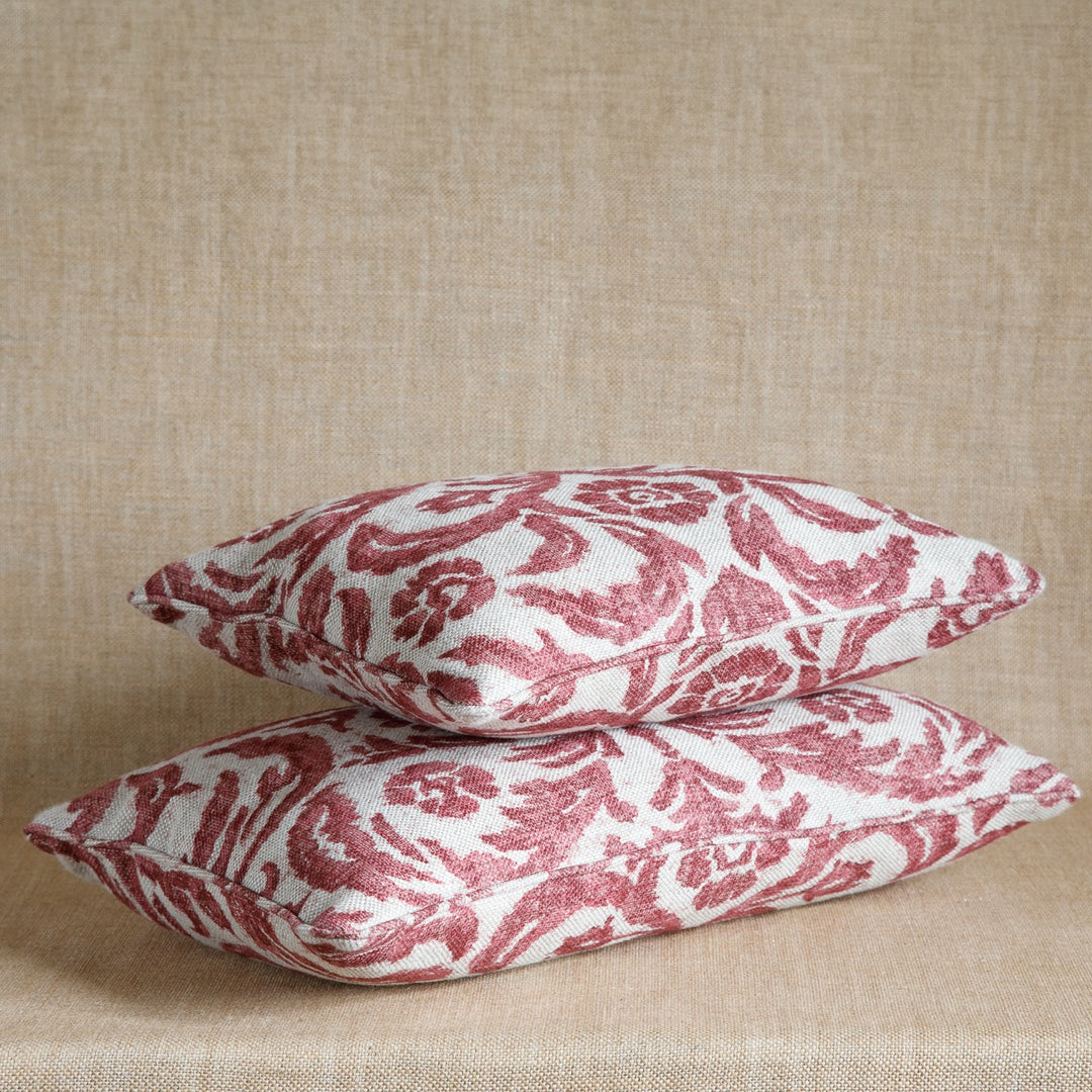 Small Oblong Cushion in Pink Marlborough, 17 x 14