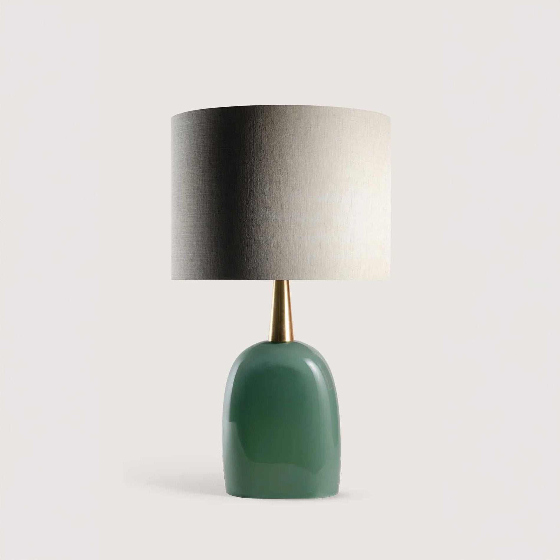 Cardinal Lamp - Sea Foam With Brass Collar