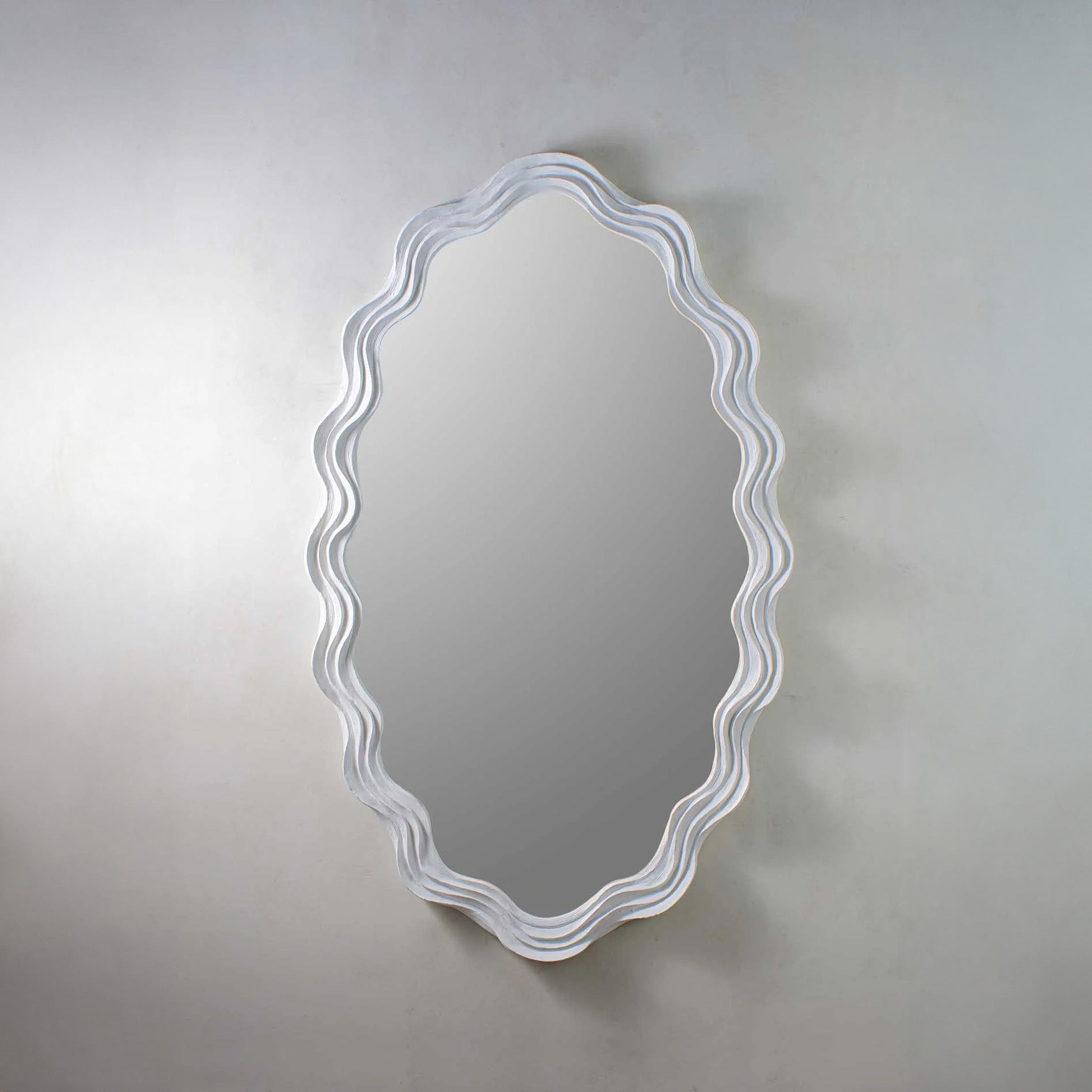 Clam Shell Mirror - Plaster White