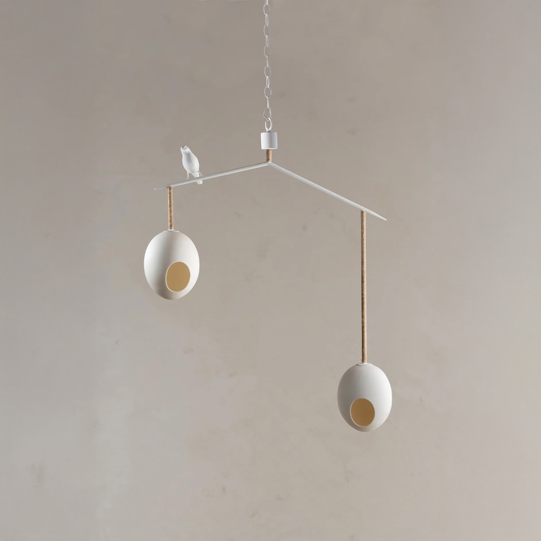 Cloudy Robin Chandelier - Stucco Plaster White