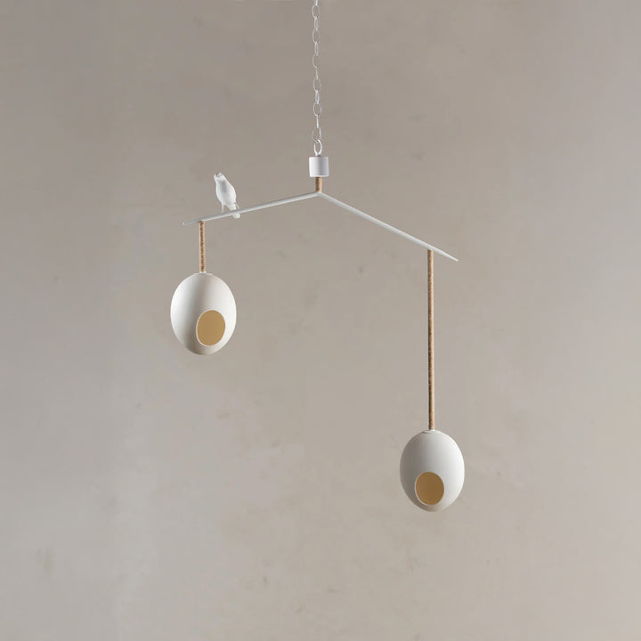 Cloudy Robin Chandelier - Stucco Plaster White