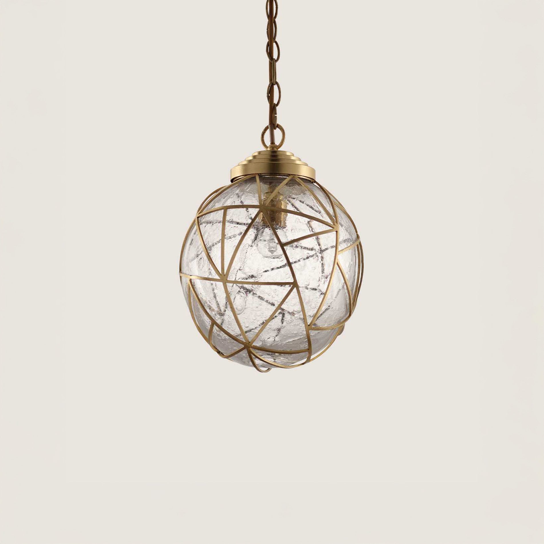 Cocoon Pendant - Clear - Bright Gold