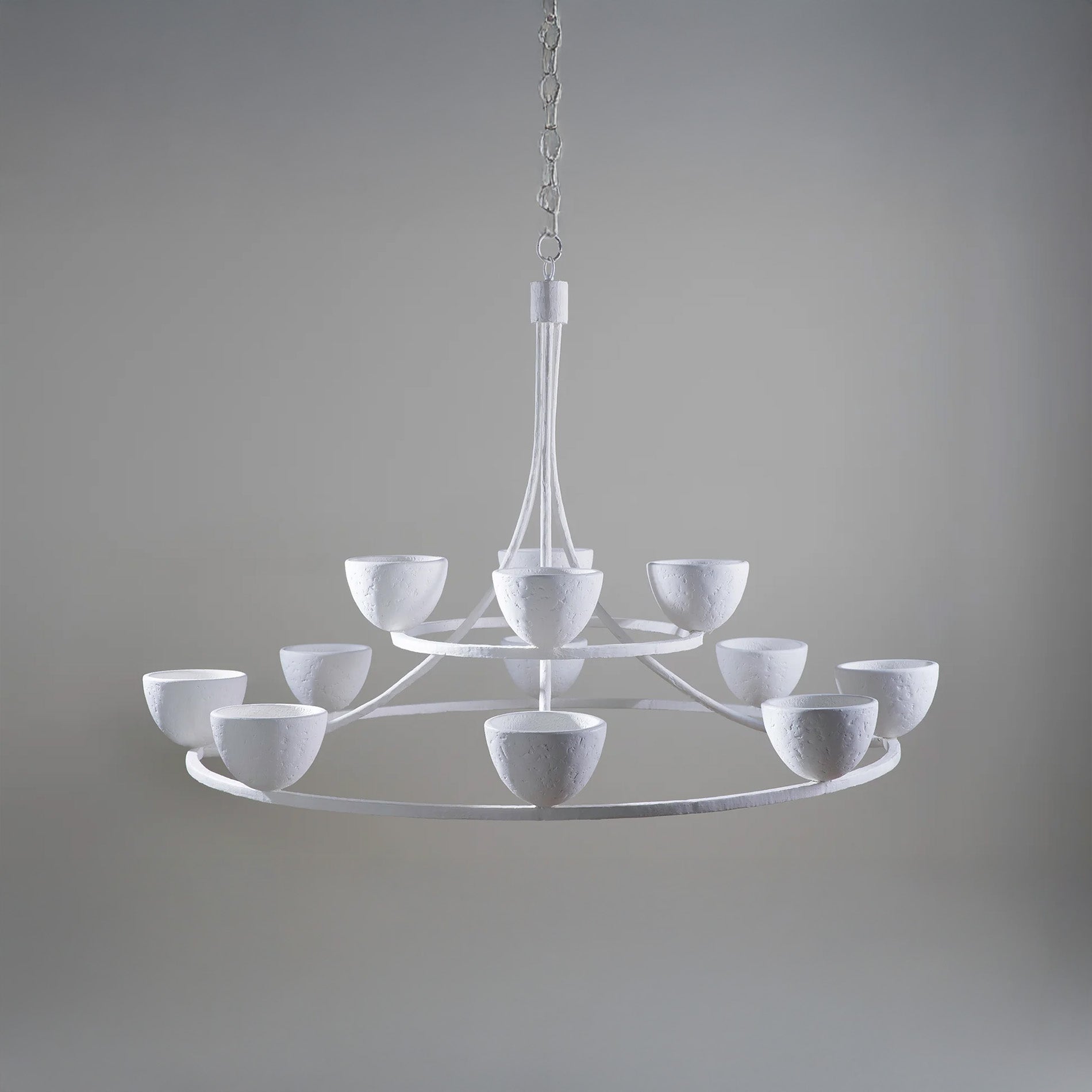 Compton Ceiling Light, Two Tier - Plaster White