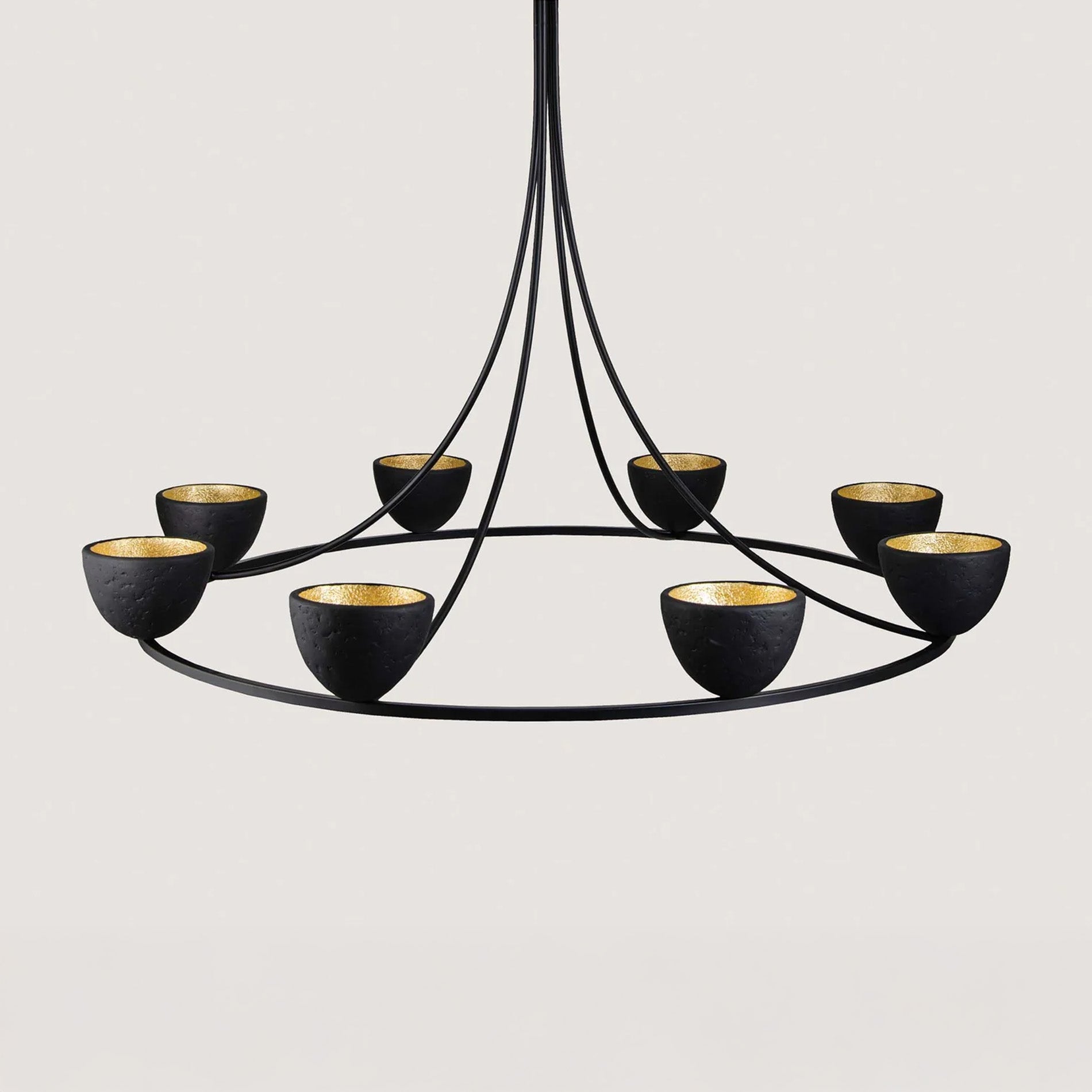Compton Chandelier - Black With Gold