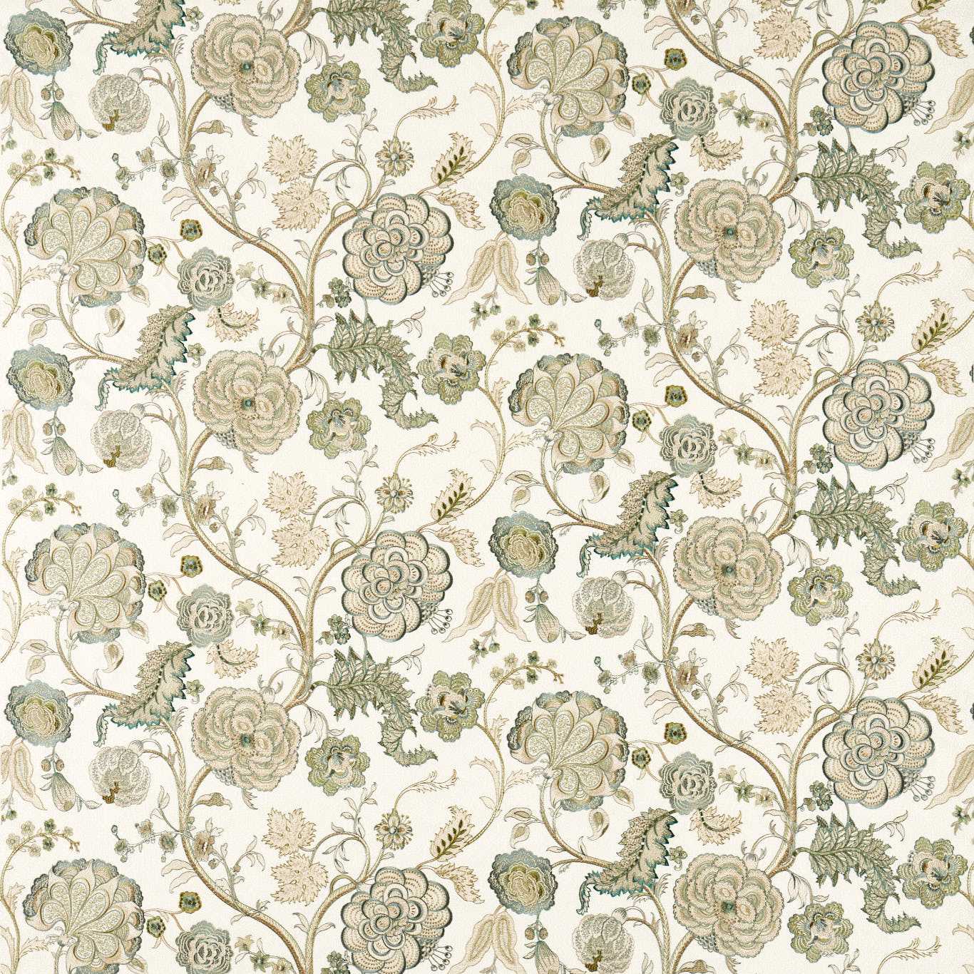 Salisbury Embroidery - Yew Green
