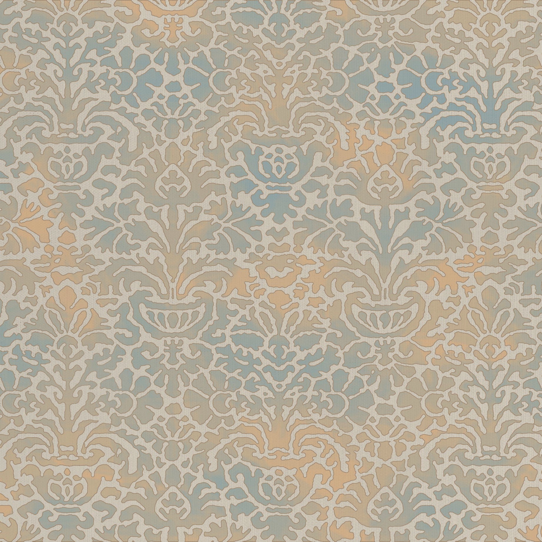 Florentine - Resist Apricot-Azul / Antique