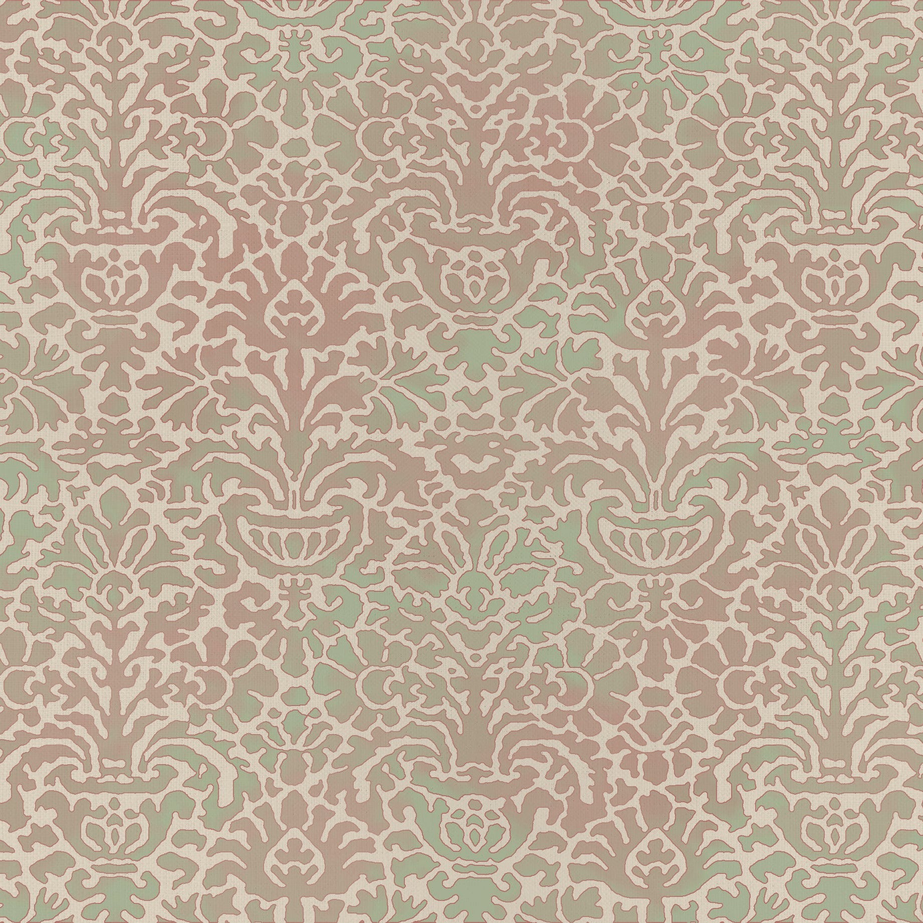 Florentine - Resist Cranberry-Moss / Antique