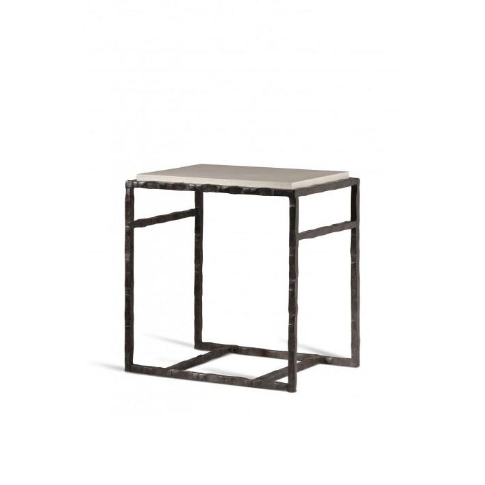 Giacometti Side Table - Bronzed - Faux Limestone