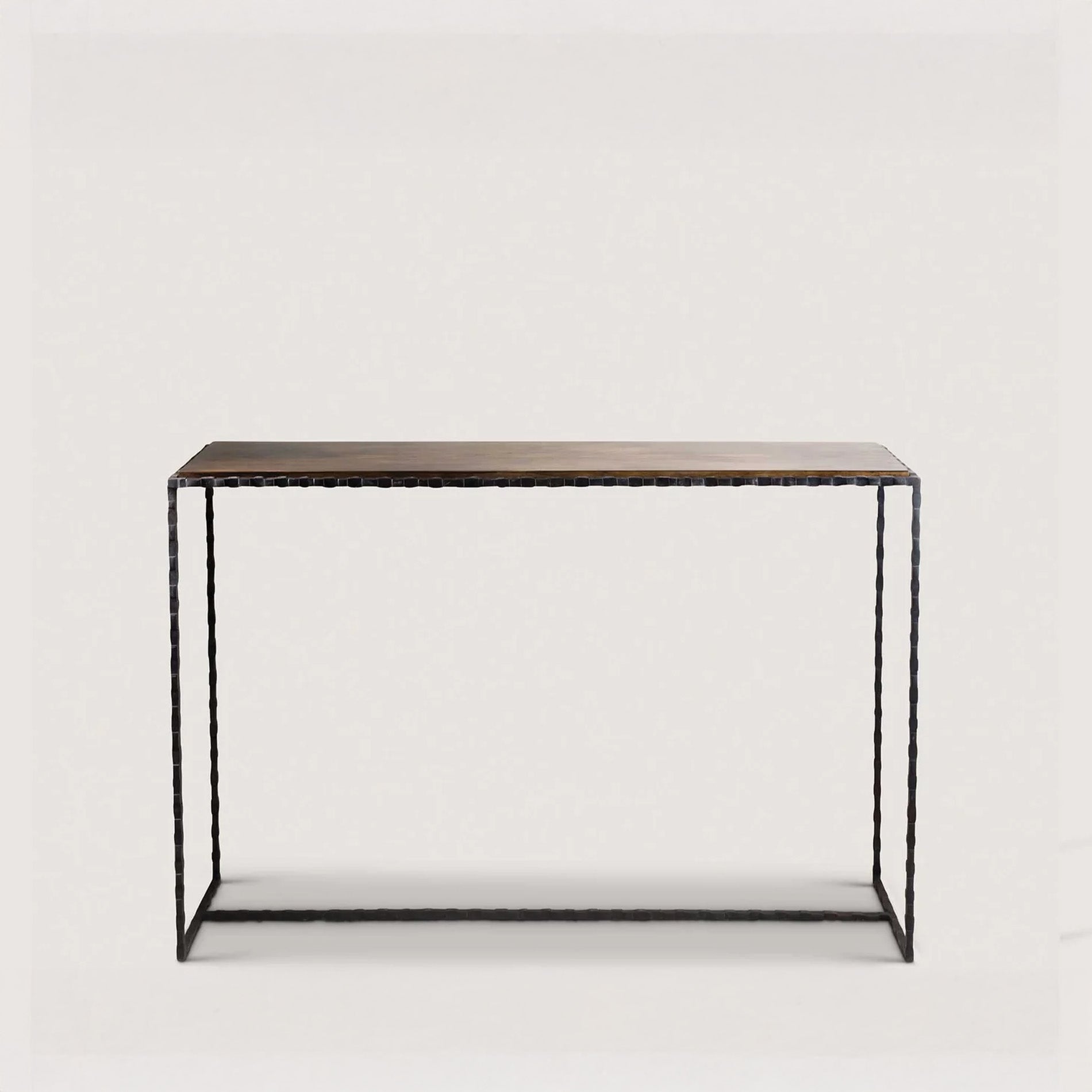 Giacometti Small Slimline Console I - Steel with French Polished Wood