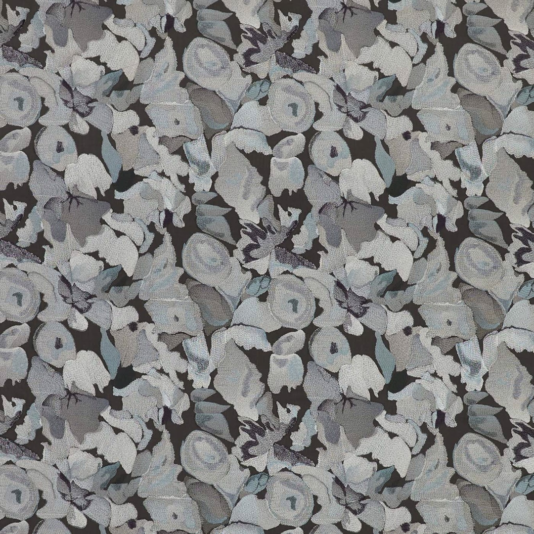 Flores Embroidery - Charcoal / Slate / Beau