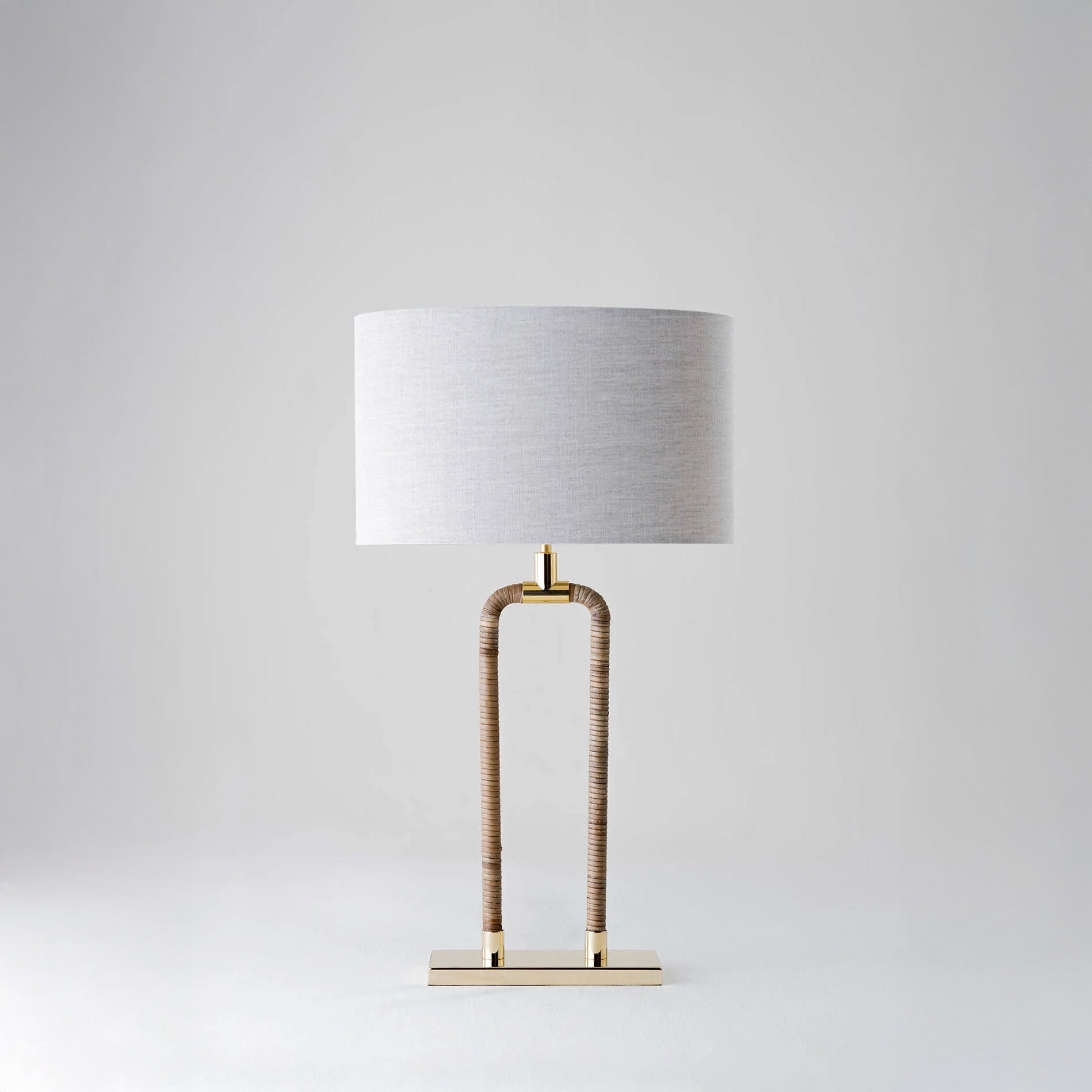 Holden Arched Lamp - Dark Cane with Brass