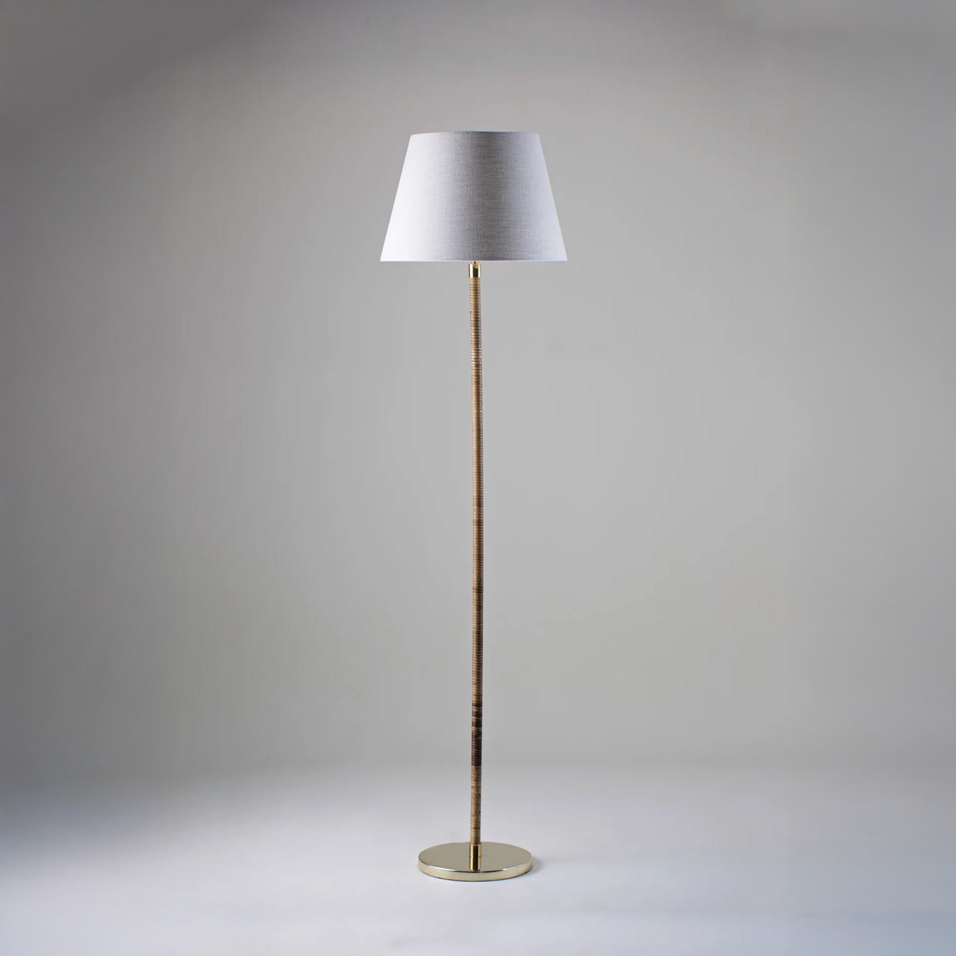 Holden Floor Lamp - Dark Cane With Brass