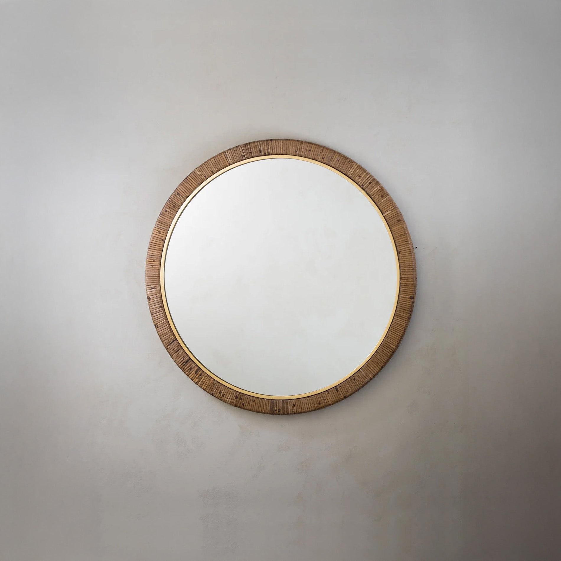 Holden Mirror - Dark Cane with Brass