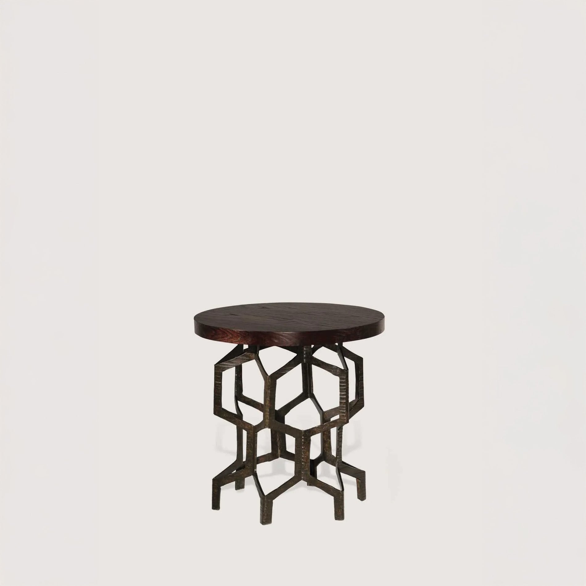 Honeycomb Side Table - Bronzed-Dark Fumed Oak