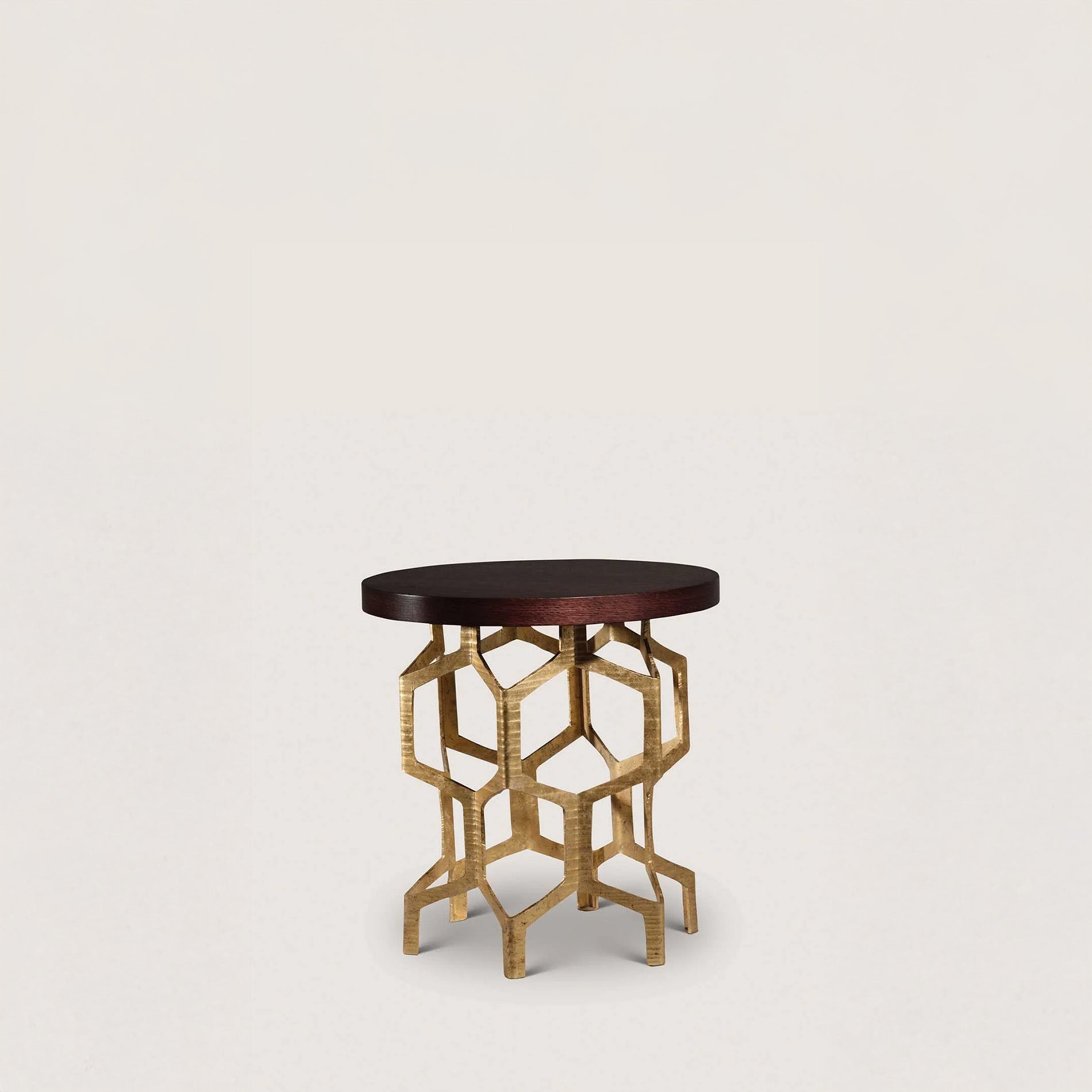 Honeycomb Side Table - Decayed Gold-Dark Fumed Oak