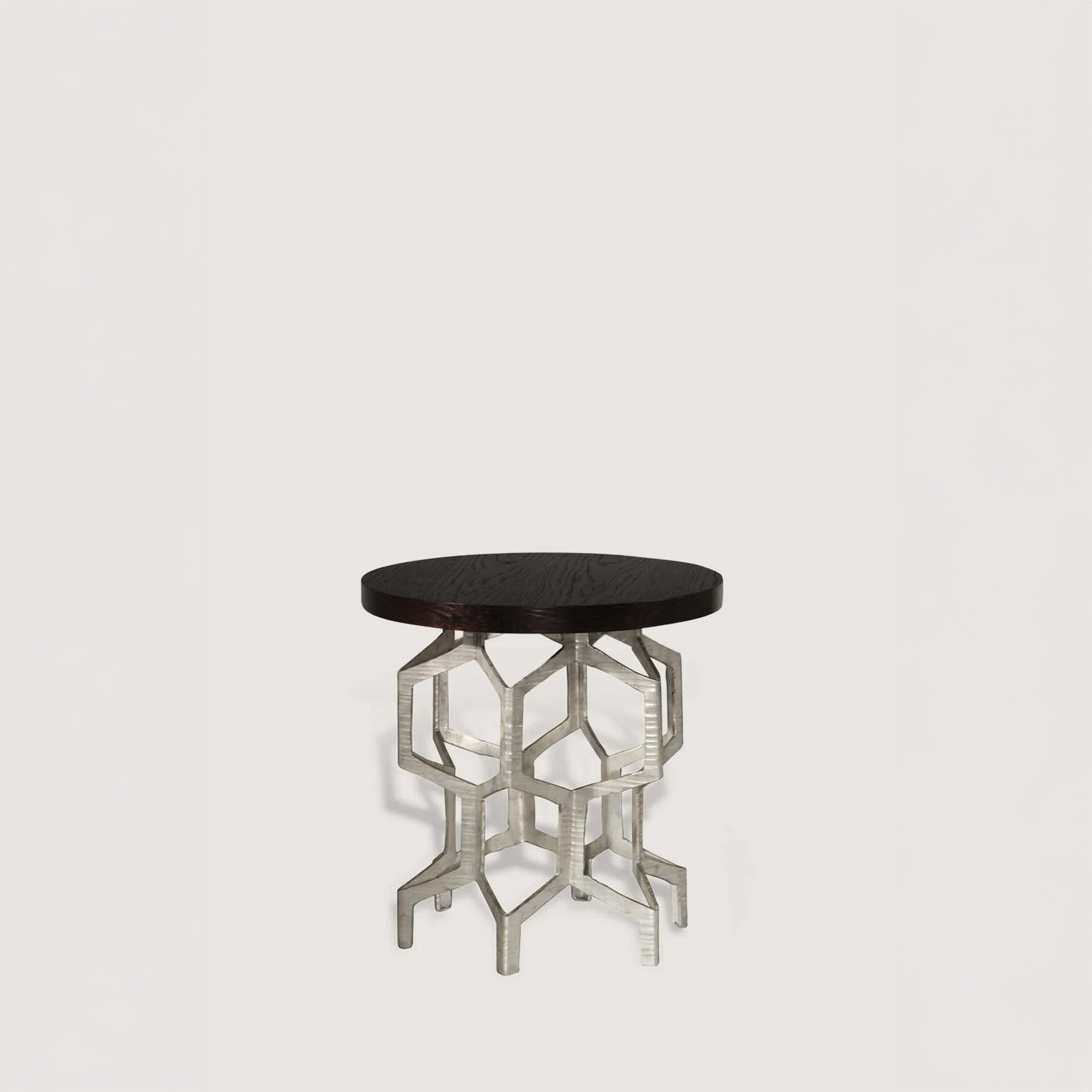 Honeycomb Side Table - Decayed Silver-Dark Fumed Oak