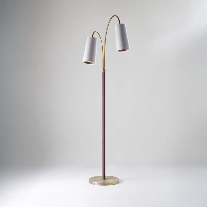 Kelly Floor Lamp - Antiqued Brass with Bromine
