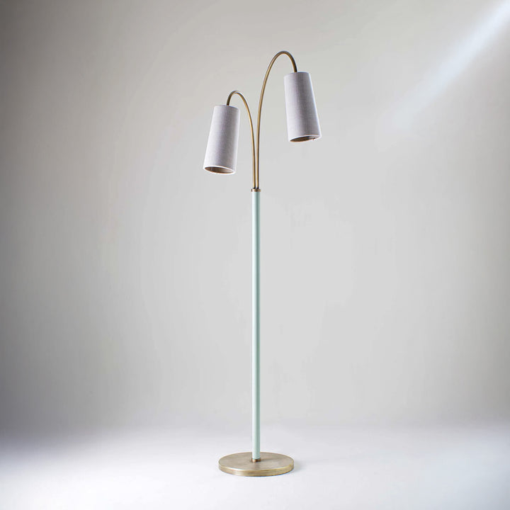 Kelly Floor Lamp - Antiqued Brass with Laurel