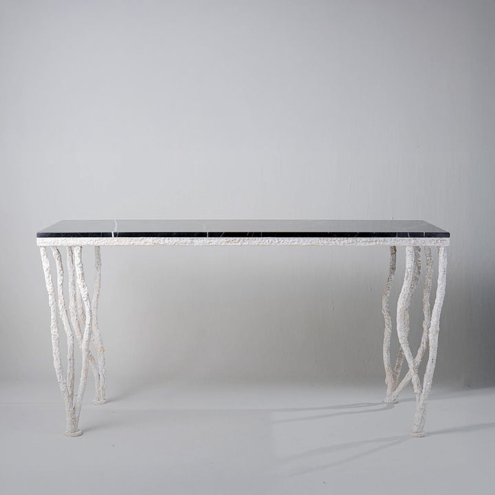 Kitty Console Table - Drift White with Nero Marquina