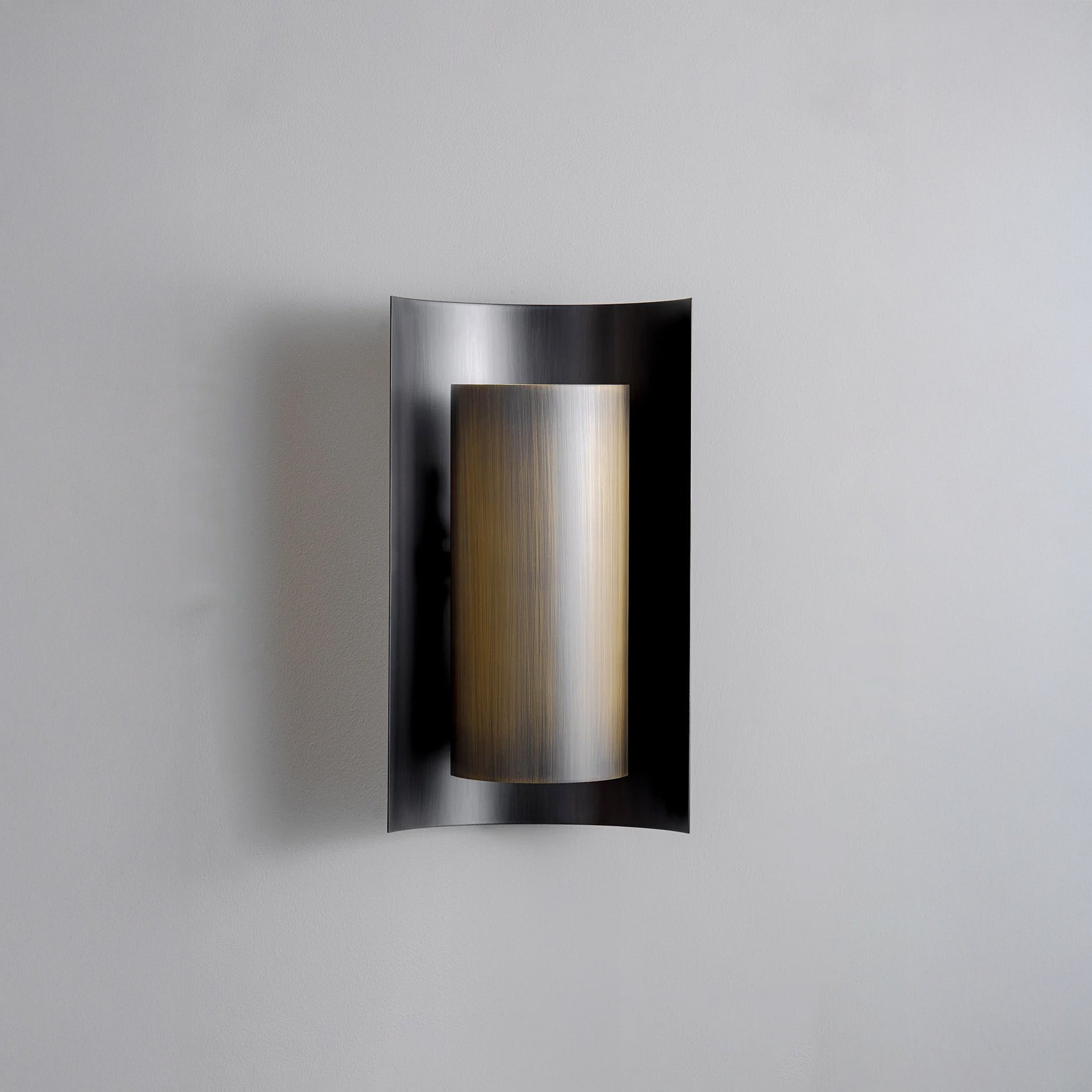 Large Covex Wall Light - Bronze - Antiqued Brass