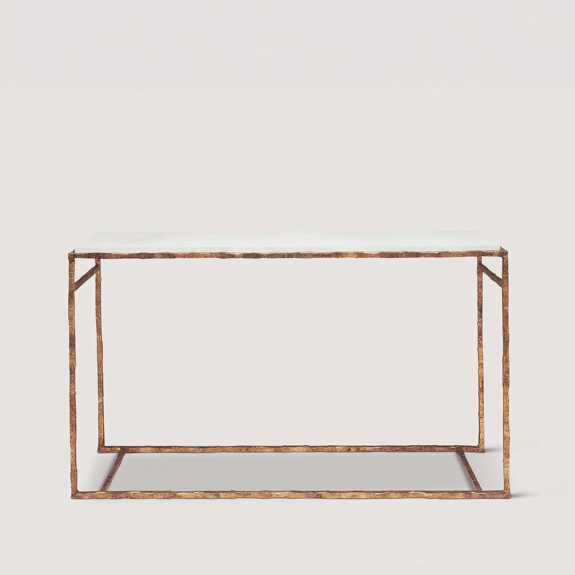 Large Giacometti Console Table - Versailles Gold-Faux Limestone