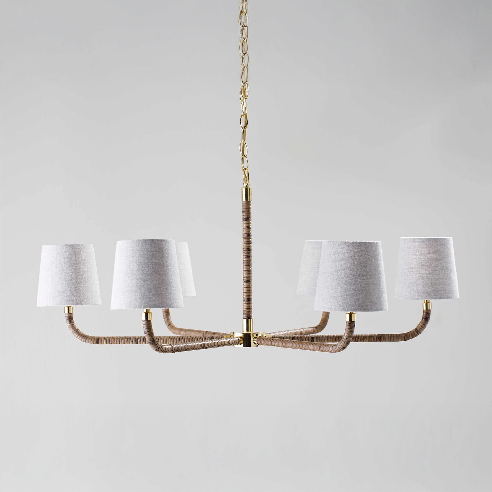 Large Holden Ceiling Light - Dark Cane with Brass