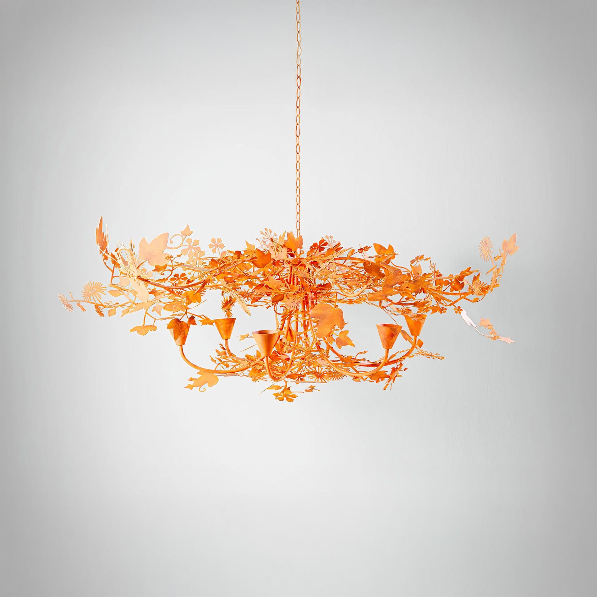 Large Ivy Shadow Chandelier - with Chain - Persimmon