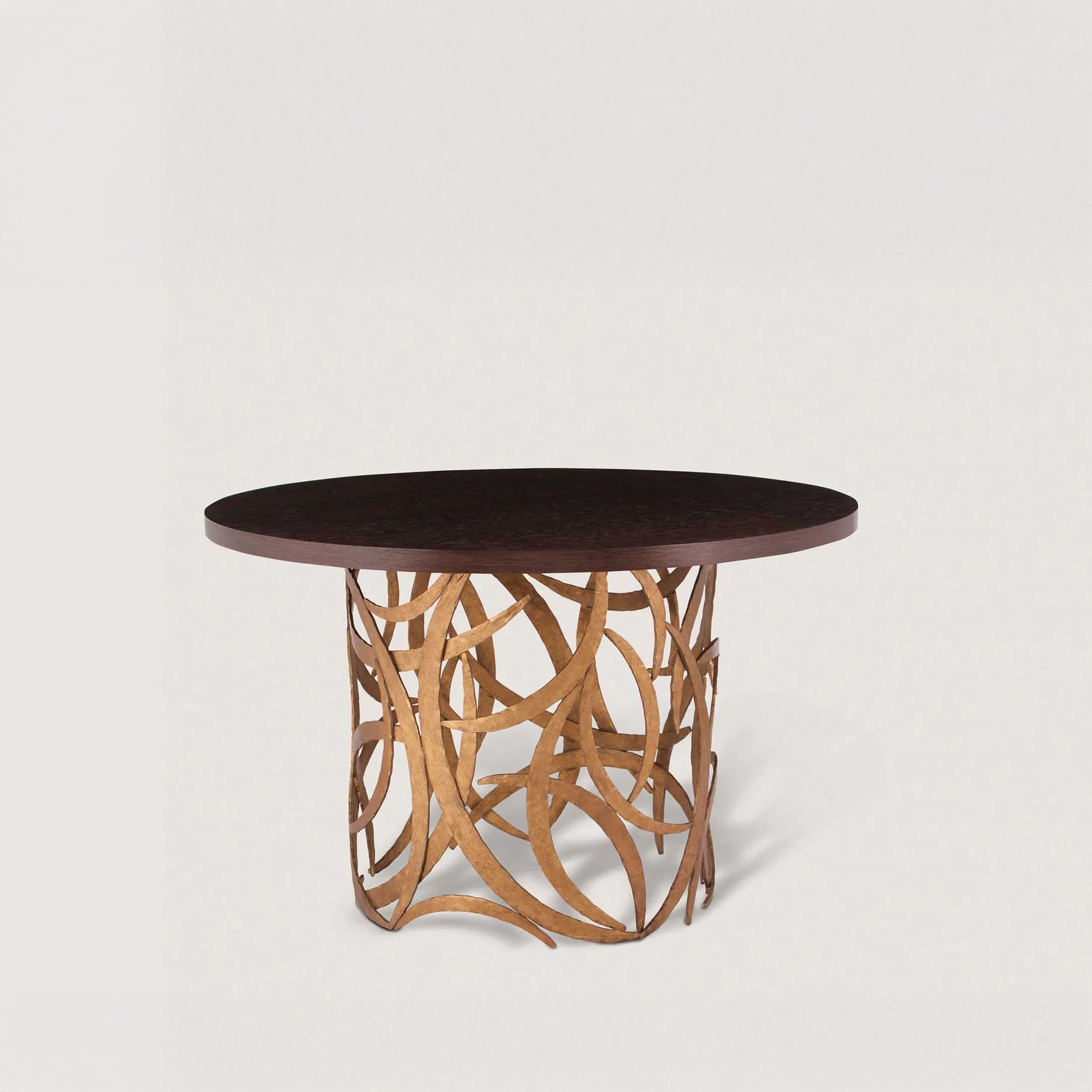 Large Miro Centre Table - French Brass - Dark Fumed Oak