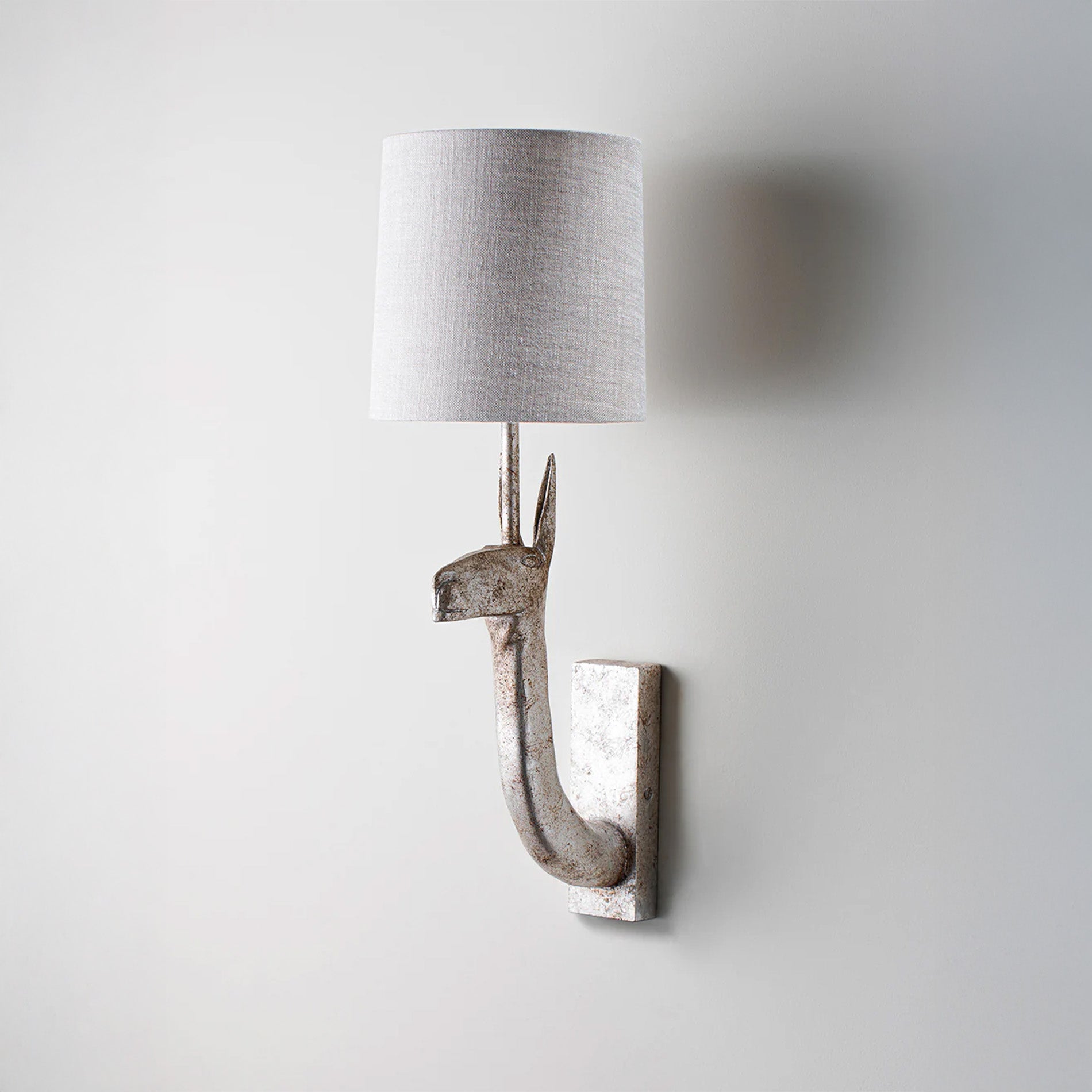 Llama Wall Light - Decayed Silver