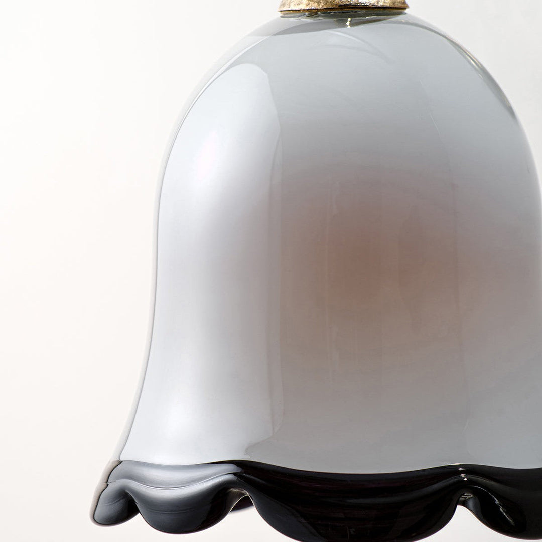 Evelyn Pendant - Cloud Grey with Old Gold