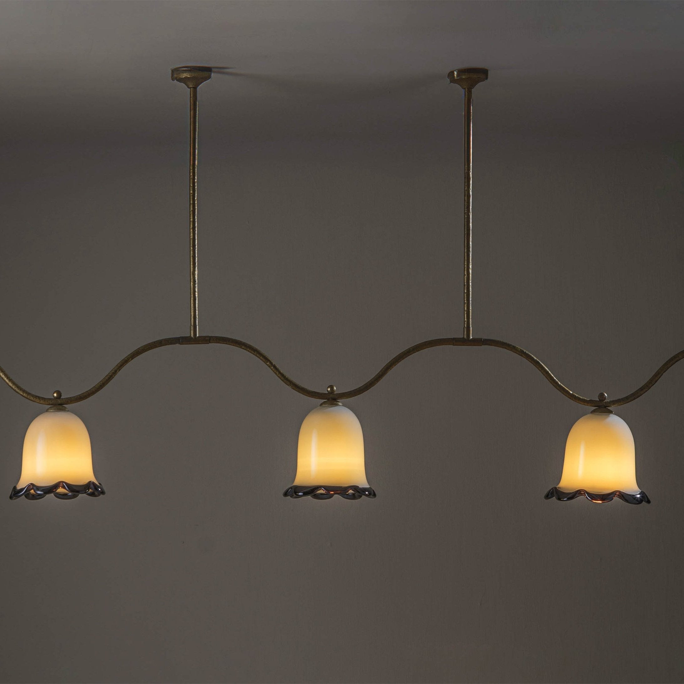 Evelyn Ceiling Light - Cloud Grey with Old Gold