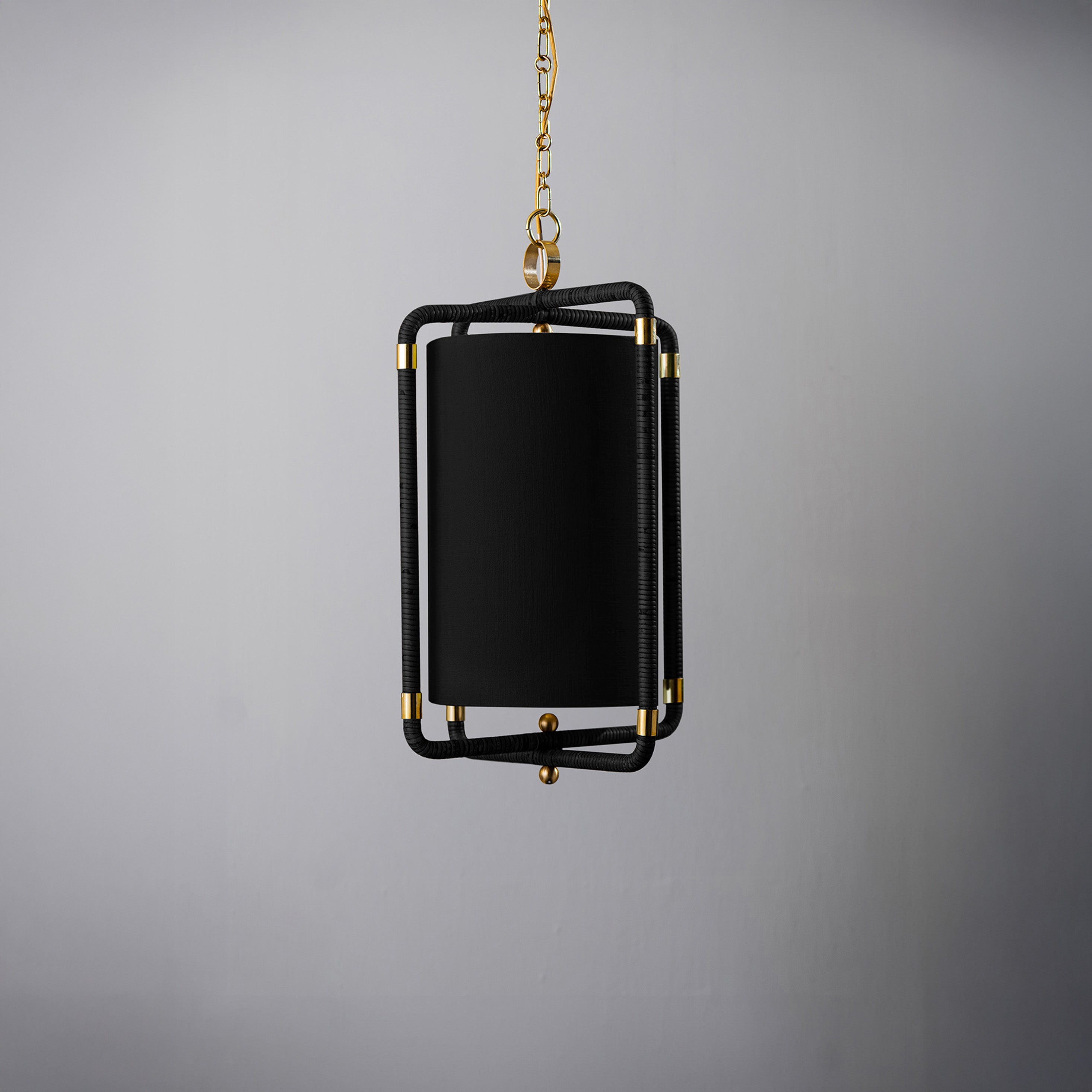Holden Lantern Ceiling Light - Black and Brass