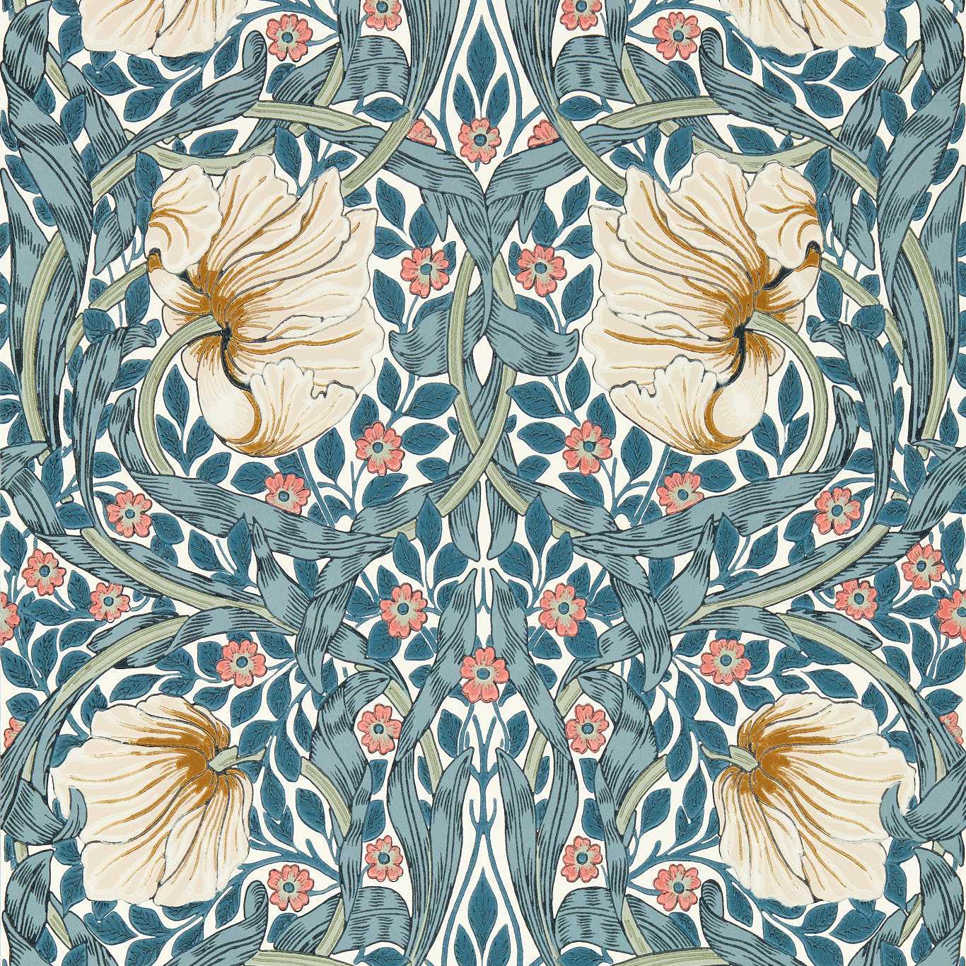 Pimpernel - Woad / Coral
